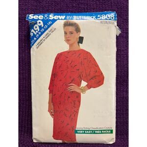 Butterick pattern 5808 top puff sleeve straight skirt size 6 8 10 12
